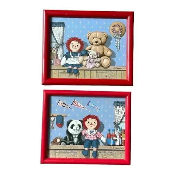 C.Carson Raggedy Ann & Andy Oil Paintings - Picture 1 of 9
